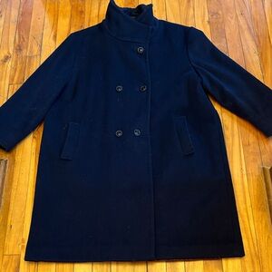 Vintage LUBA Classic Navy Wool Double-Breasted Coat Fully Lined - Women's Large